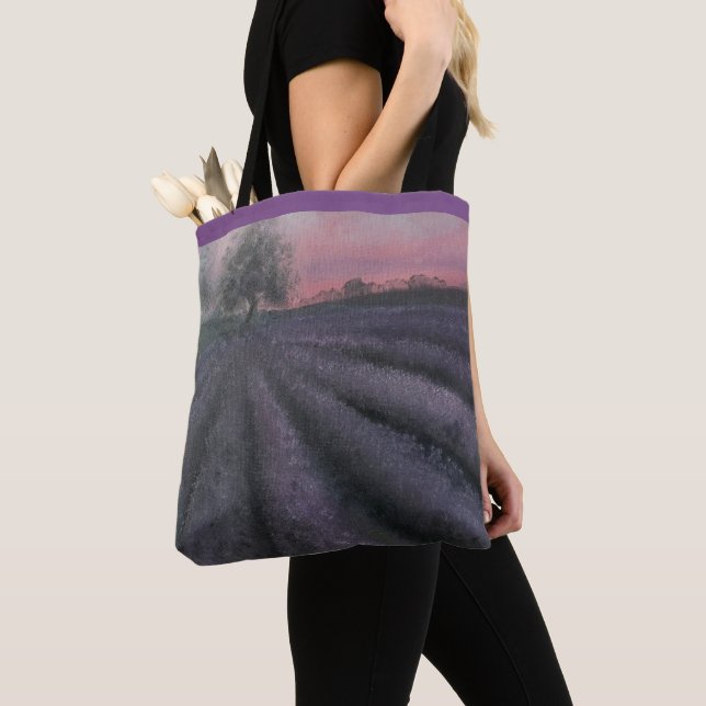 Bolsa Tote Sacola do design da lavanda (Close Up)