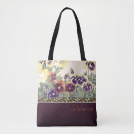 Bolsa Tote Sacola do design da violeta de jardim