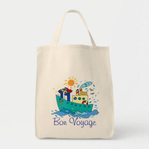 Bolsa Tote Sacola do design do bon voyage do navio de