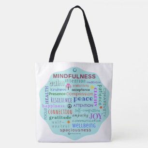 Bolsa Tote Sacola do desordem da palavra do Mindfulness