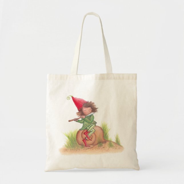 Bolsa Tote Sacola do duende da flauta (Frente)
