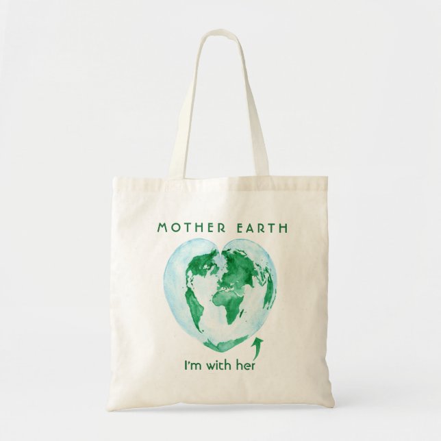 Bolsa Tote Sacola do ecologista da Mãe Terra de Hugger da (Frente)