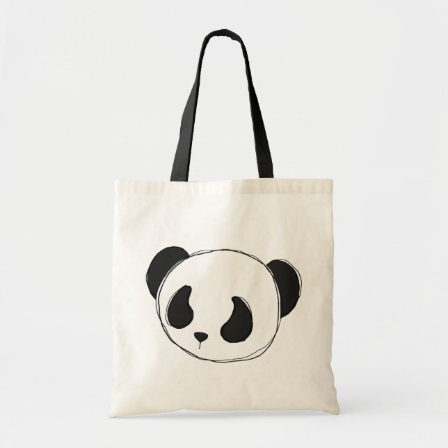 Bolsa Tote sacola do esboço da panda (Frente)