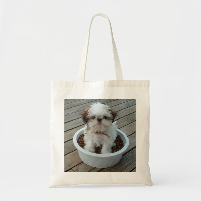 Bolsa Tote Sacola do filhote de cachorro de Shih Tzu (Frente)