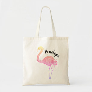Bolsa Tote Sacola do flamingo com nome