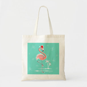 Bolsa Tote Sacola do flamingo do Natal