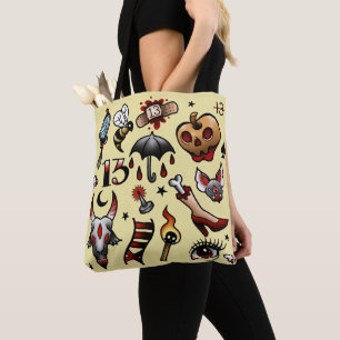 Bolsa Tote Sacola do flash do tatuagem do sexta-feira 13