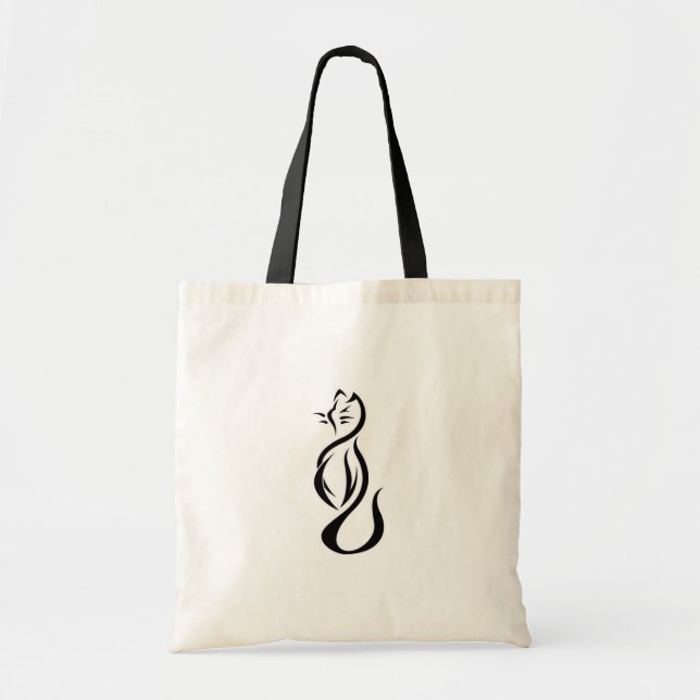 Bolsa Tote Sacola do gato preto (Frente)