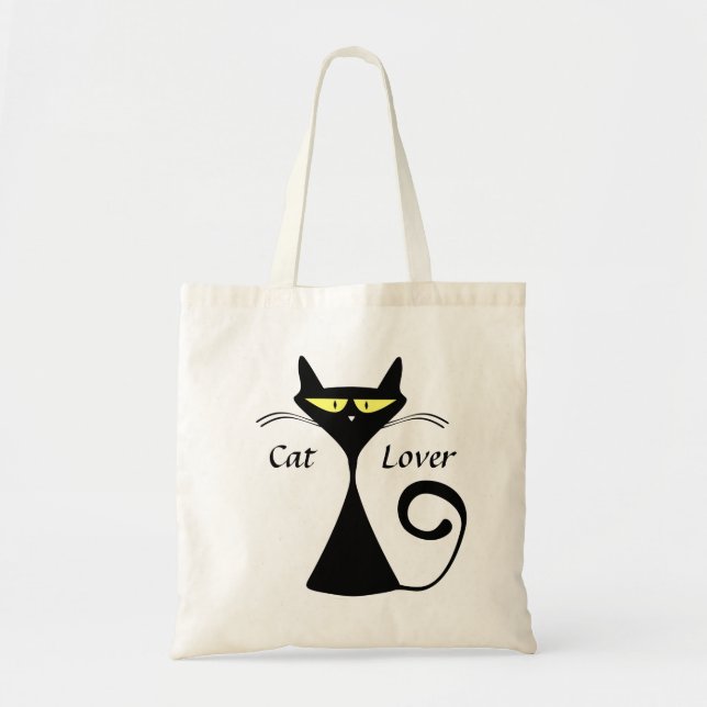 Bolsa Tote Sacola do gato preto dos desenhos animados (Frente)