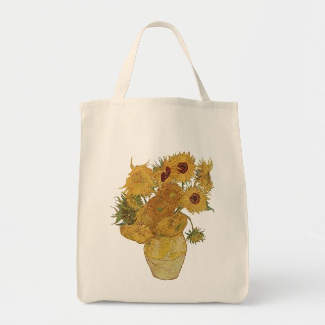 Bolsa Tote Sacola do girassol de Vincent van Gogh (Frente)