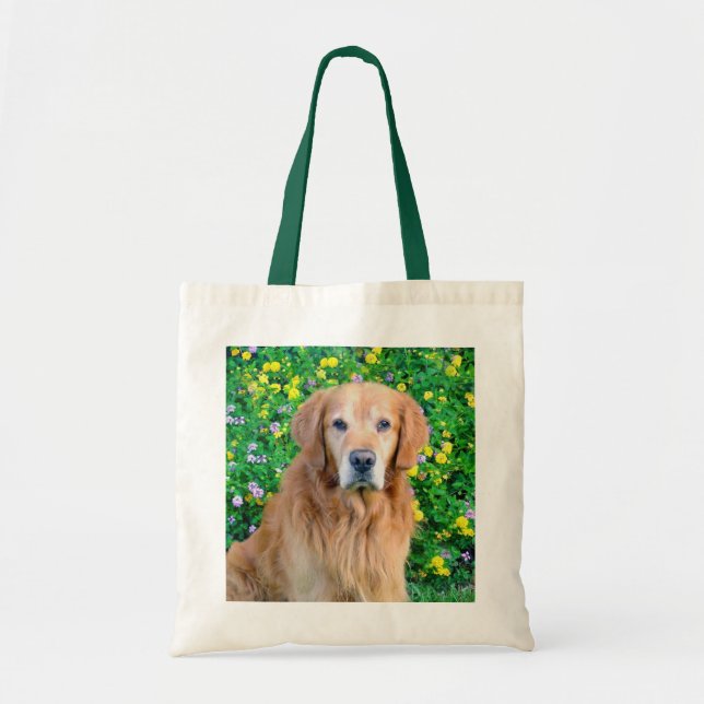 Bolsa Tote Sacola do golden retriever (Frente)
