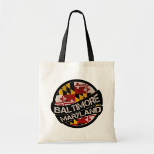 Bolsa Tote Sacola do grunge da bandeira de Baltimore Maryland