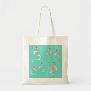Bolsa Tote Sacola do grupo do flamingo do Natal