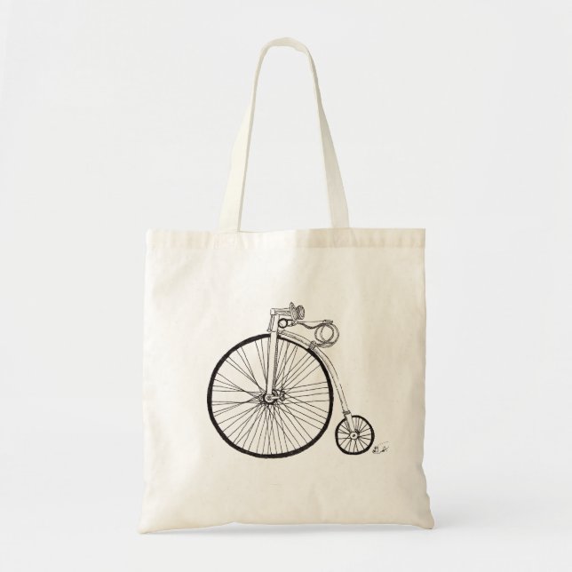Bolsa Tote Sacola do impressão da bicicleta do Farthing da (Frente)