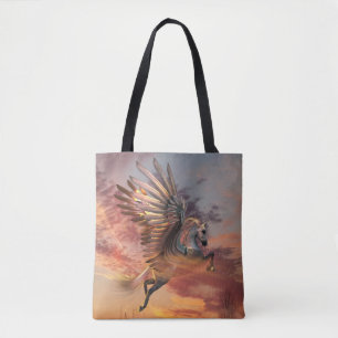 Bolsa Tote Sacola do impressão de Pegasus do por do sol toda
