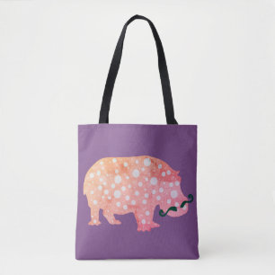Bolsa Tote Sacola do impressão do hipster do Hippopotamus