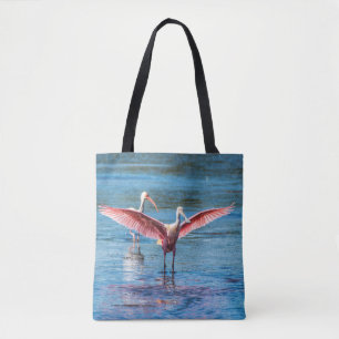 Bolsa Tote Sacola do impressão do Spoonbill róseo toda sobr