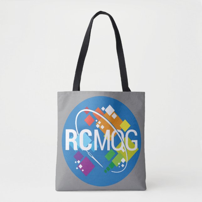 Bolsa Tote Sacola do logotipo de RCMQG--Cinzas (Frente)