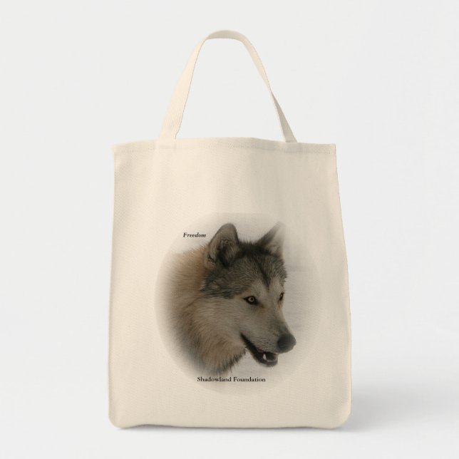 Bolsa Tote Sacola do mantimento do lobo cinzento (Frente)