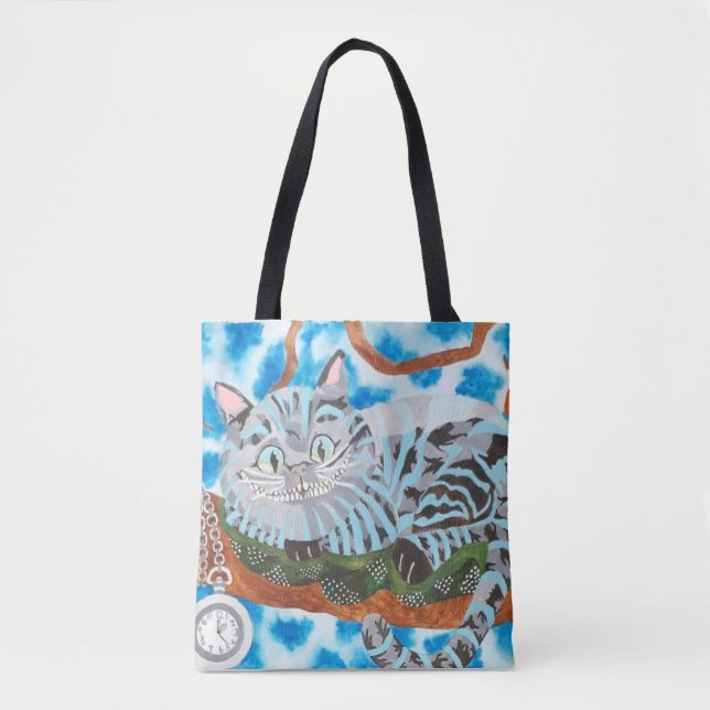 Bolsa Tote Sacola do meio do gato de Cheshire (Frente)