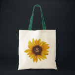 Bolsa Tote Sacola do monograma do girassol da aguarela<br><div class="desc">Características de design florais da sacola uma imagem pintada bonita do girassol. Clique o botão da personalização para mais flexibilidade com mover-se/escalando as imagens e alterando o texto! As variações desta design, cores adicionais, assim como produtos de coordenação estão disponíveis em nossa loja, zazzle.com/doodlelulu*. Contacte-nos se você precisa este design...</div>