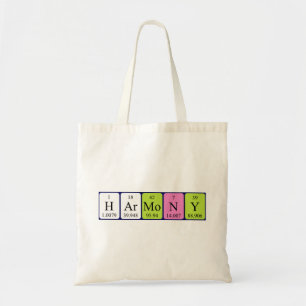 Bolsa Tote Sacola do nome da mesa periódica da harmonia