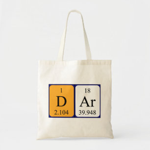 Bolsa Tote Sacola do nome da mesa periódica de Dar
