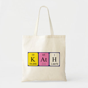 Bolsa Tote Sacola do nome da mesa periódica de Kath