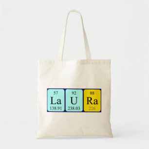Bolsa Tote Sacola do nome da mesa periódica de Laura