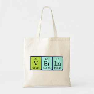 Bolsa Tote Sacola do nome da mesa periódica de Verla