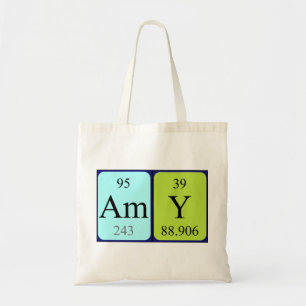 Bolsa Tote Sacola do nome da mesa periódica do Amy