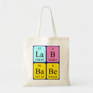Bolsa Tote Sacola do nome da mesa periódica do borracho do