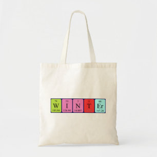 Bolsa Tote Sacola do nome da mesa periódica do inverno