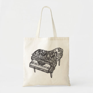 Bolsa Tote Sacola do orçamento da ilustração do piano