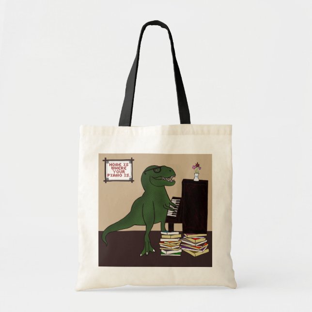 Bolsa Tote Sacola do piano de T-Rex (Frente)