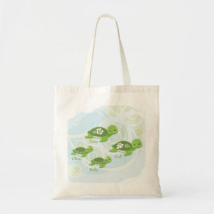Bolsa Tote Sacola do presente da família da tartaruga