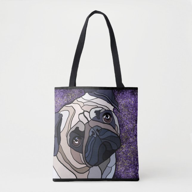 Bolsa Tote sacola do pug (Frente)