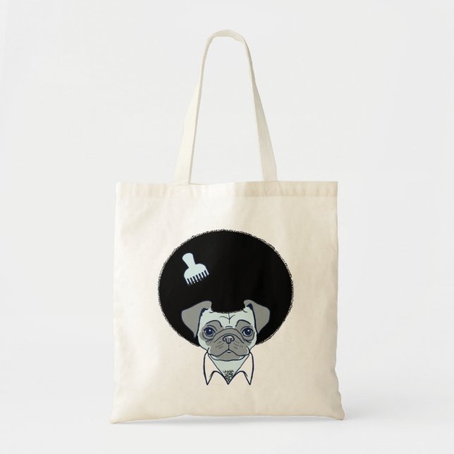 Bolsa Tote Sacola do Pug do disco (Frente)