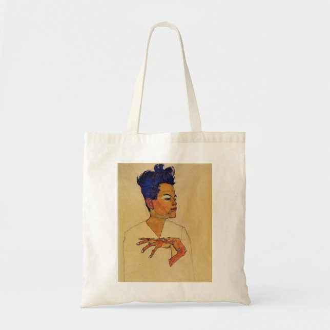 Bolsa Tote Sacola do retrato de auto de Egon Schiele (Frente)