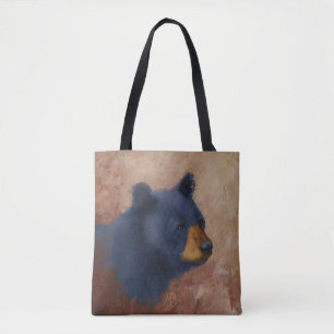Bolsa Tote Sacola do retrato do urso preto