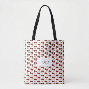 Bolsa Tote Sacola do teste padrão da cereja
