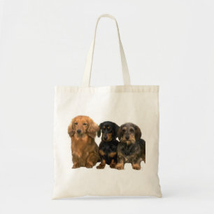Bolsa Tote Sacola do trio do Dachshund