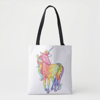 Bolsa Tote Sacola do unicórnio do arco-íris