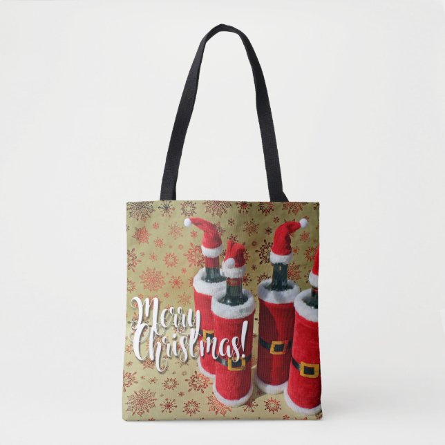 Bolsa Tote Sacola do vinho do Feliz Natal! (Frente)