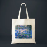 Bolsa Tote Sacola dos lírios de água de Monet<br><div class="desc">Sacola dos lírios de água de Monet. Pintura a óleo em canvas desde 1916. Monet pintou sua lagoa famosa do lírio de água obsessiva durante os anos finais de sua carreira, seleccionando a inspiração da luz do sol e seu efeito de deslocamento na água e as flores e a folha...</div>