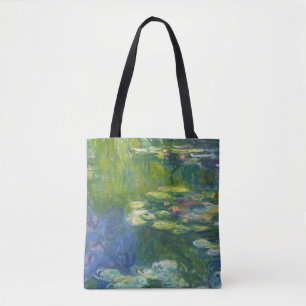 Bolsa Tote Sacola dos lírios de água de Monet por todo o la