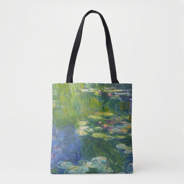 Bolsa Tote Sacola dos lírios de água de Monet por todo o lado (Frente)