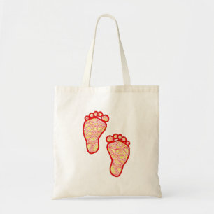Bolsa Tote Sacola dos pés do bebê