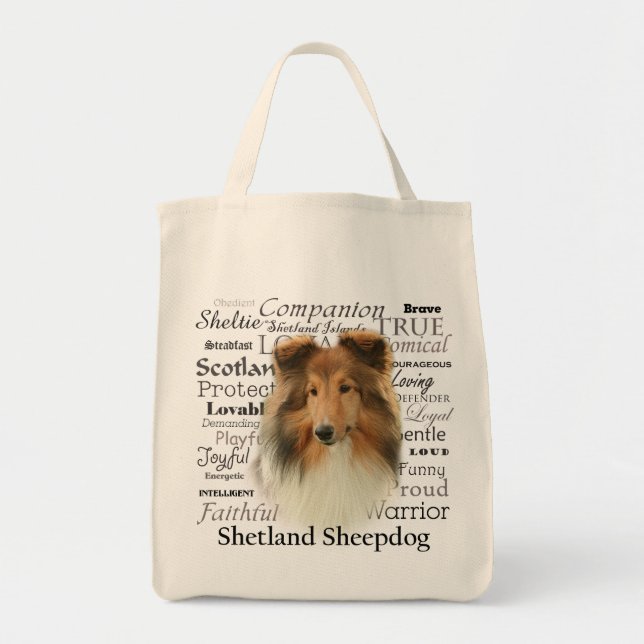 Bolsa Tote Sacola dos traços de Sheltie (Frente)