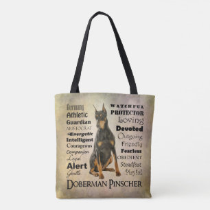 Bolsa Tote Sacola dos traços do Doberman